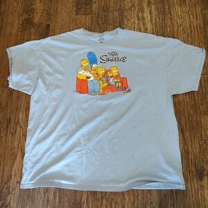 The Simpsons Family Graphic Tee - Light Blue Plus Size 2XL